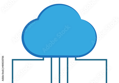 Icono azul de almacenamiento en la nube. 