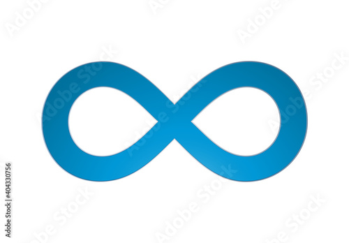 Símbolo de infinito de color azul.