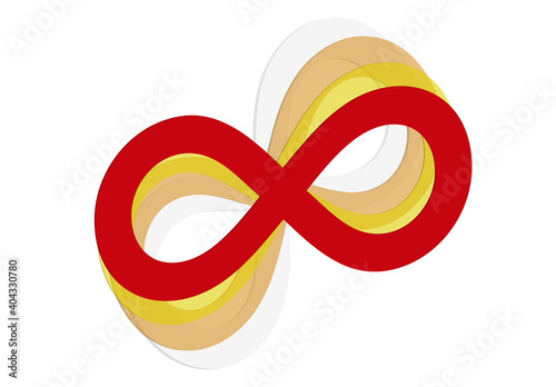 Símbolo de infinito de color rojo.