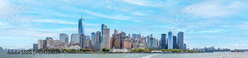 Panoramic View Hudson River and New York City Skyline USA