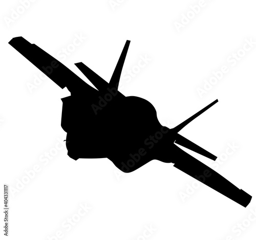 F 35 Air Force stealth F-35 Lightning II fighter jet. Isolated realistic silhouette