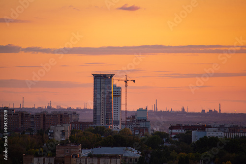 City sunset skyline