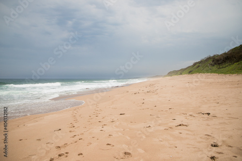 Beautiful empty sandy beach on the Indian Ocean.