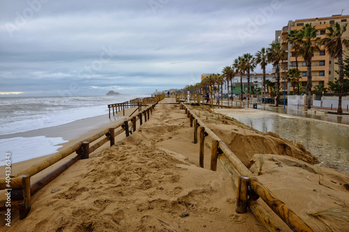  Destroys on the coast of Peñíscola due to the maritime storm, and the storm Filomena. Peñíscola January 10, 2021