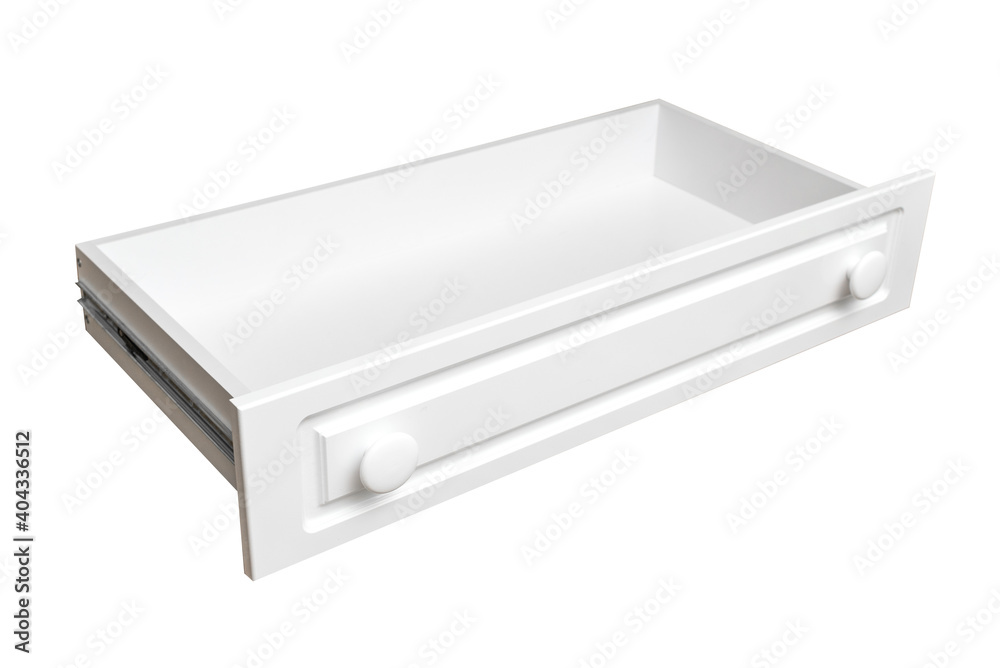 Empty box drawer for things isolated on white background Empty box drawer for things isolated on white background