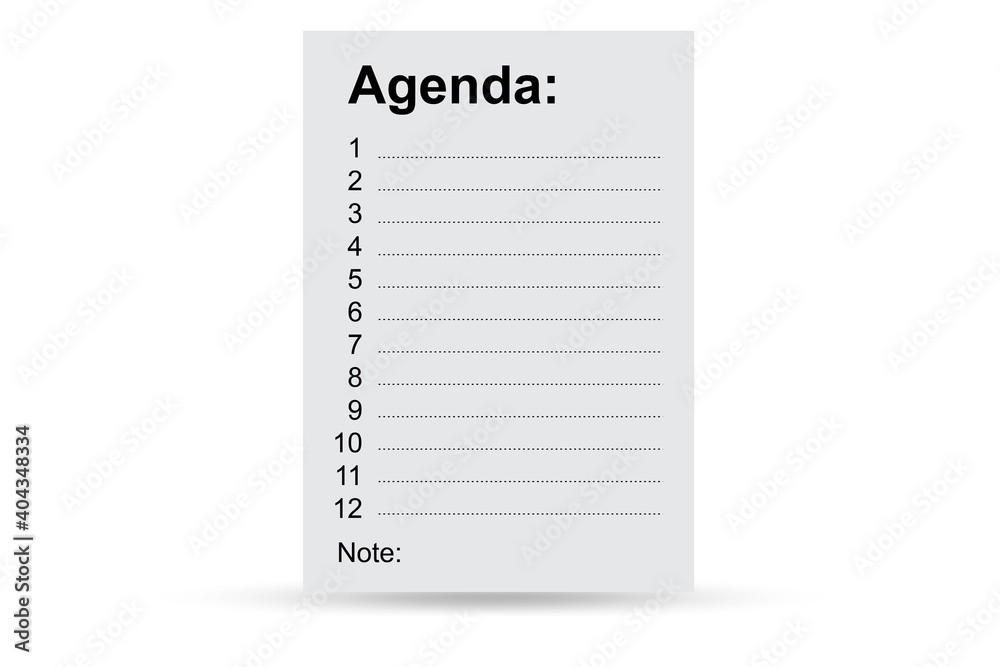 Illustration of agenda in business concept Illustration of agenda in business concept