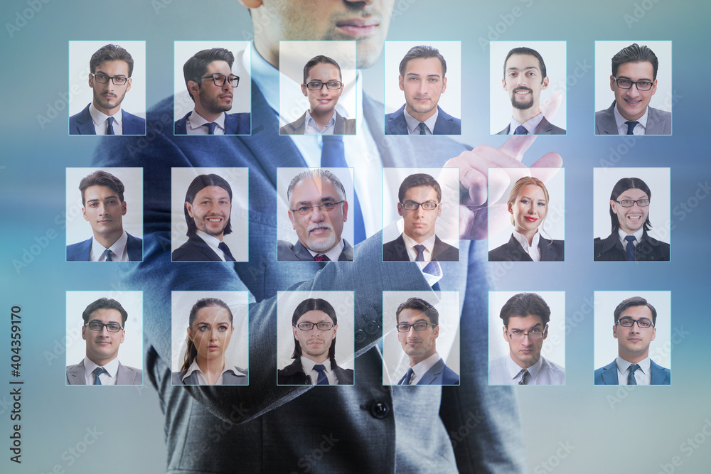 Recruitment and employment concept with businessman Recruitment and employment concept with businessman
