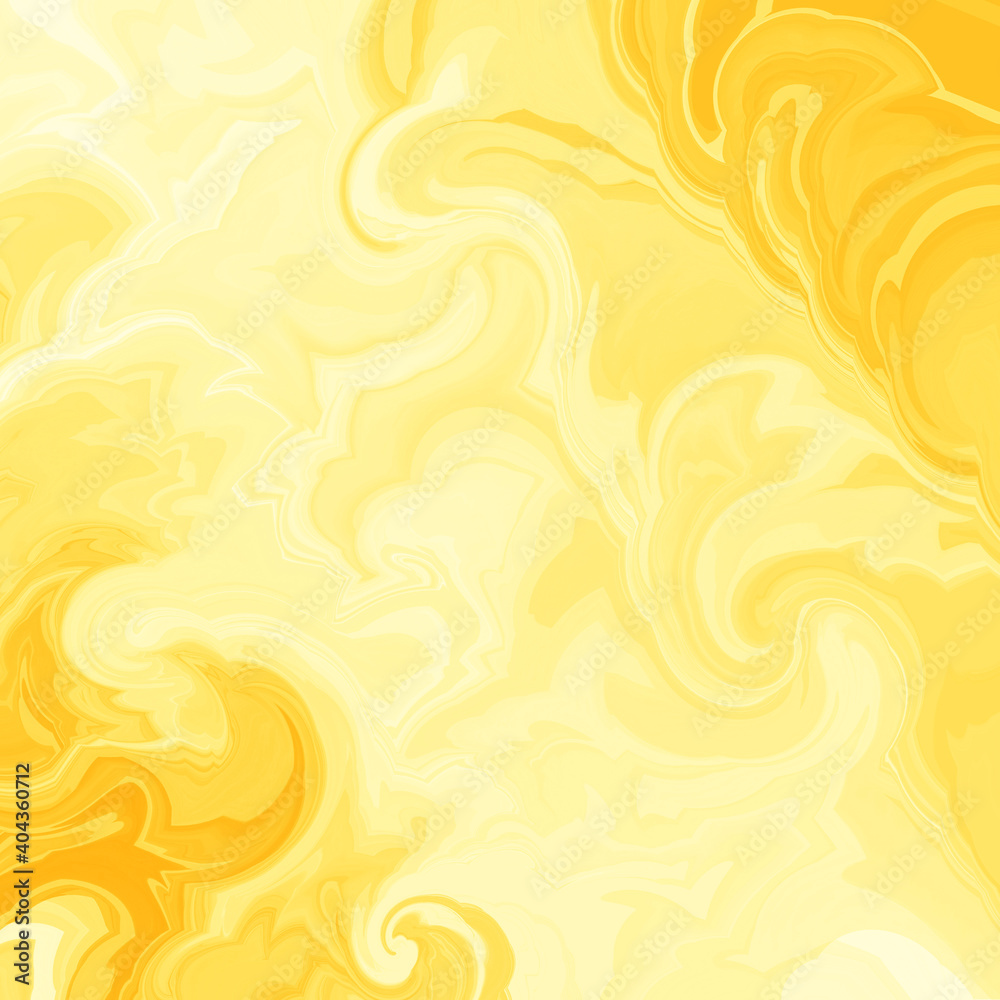 Abstract yellow background with marbled beige and gold texture in swirled wave pattern, abstract border design in fluid marble paint illustration Abstract yellow background with marbled beige and gold texture in swirled wave pattern, abstract border design in fluid marble paint illustration