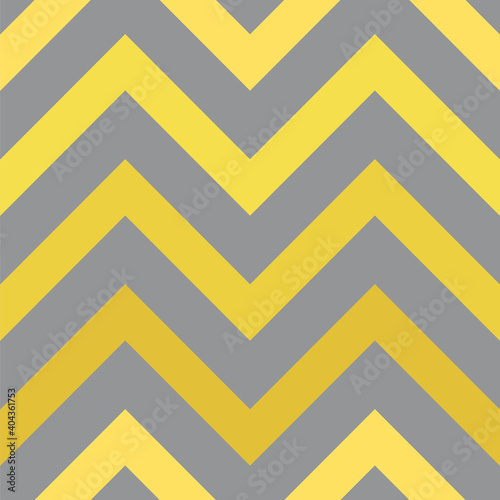 Vector illuminating yellow zigzag seamless pattern, gradient, ultimate gray background