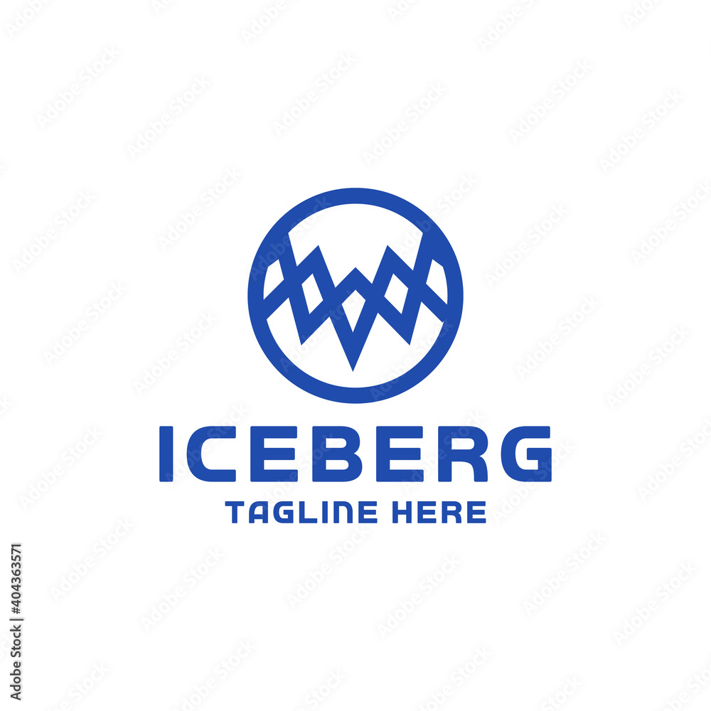 iceberg logo with circular shapes and thin lines iceberg logo with circular shapes and thin lines