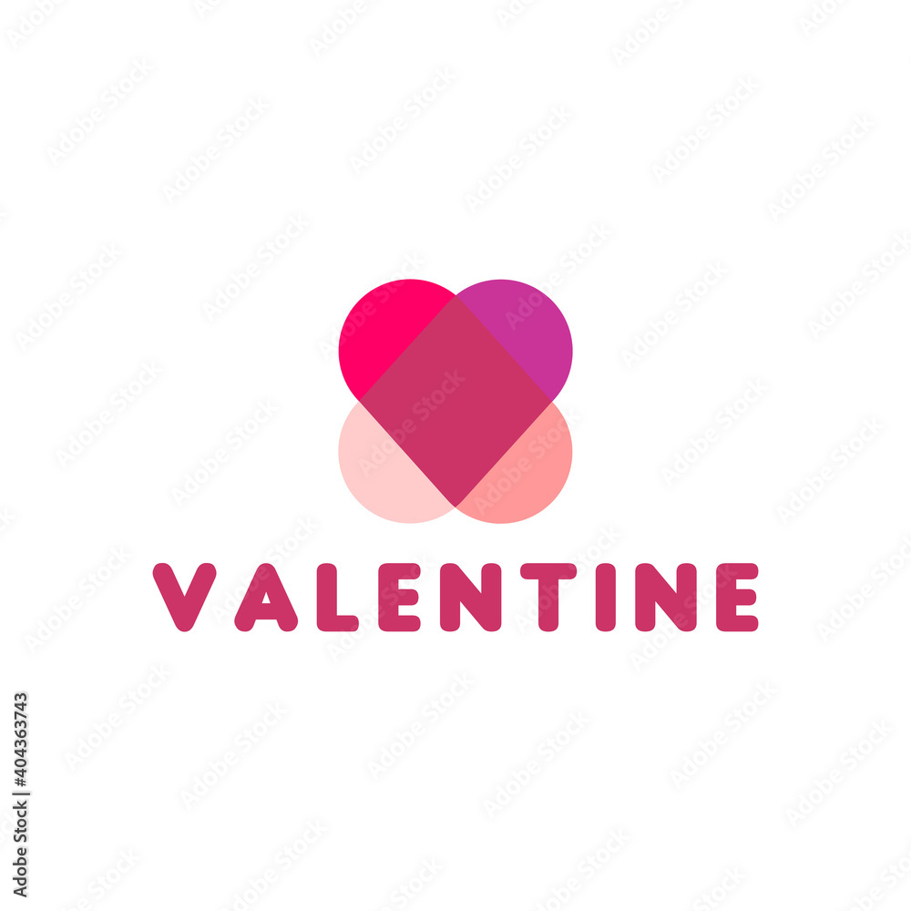 Heart Valentine Design Logo Vector