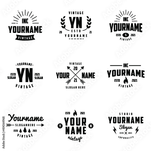 Vintage retro badges or logotypes set. Vector design elements  corporate signs  logos  identity  labels  badges and objects.