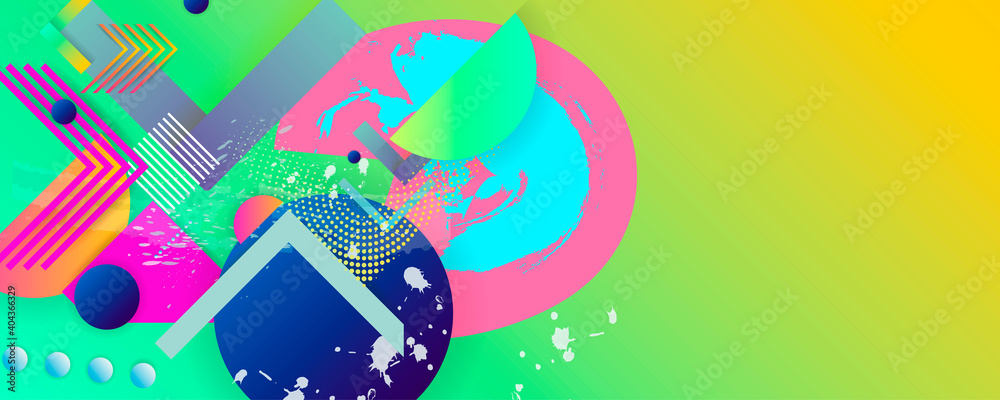 Bright juicy colors background with paint splashes paint brush with artistic brushes geometric elements, lines and dots for text, universal design, banner concept Bright juicy colors background with paint splashes paint brush with artistic brushes geometric elements, lines and dots for text, universal design, banner concept