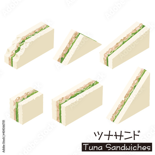 Tuna Sandwiches.Isometric colorful illustration.