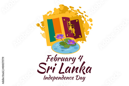 February 4, Independence day of Sri Lanka vector illustration. Suitable for greeting card, poster and banner.