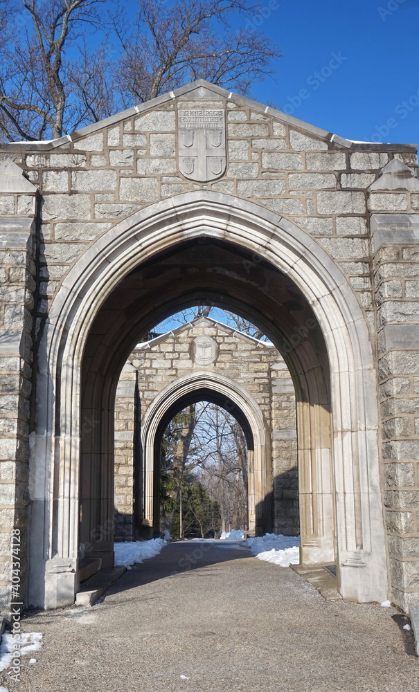 Stone Archway with Snow