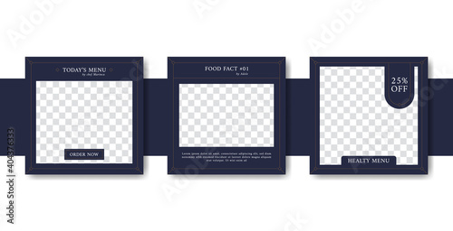 Elegant premium restaurant food beverage social media instagram feed post template