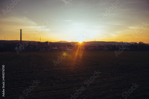 sunset , skyline of village © Vincent