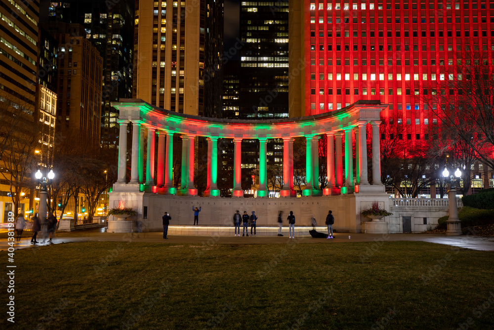 Εκτύπωση καμβά Chicago, Illinois, USA: Chicago downtown at night