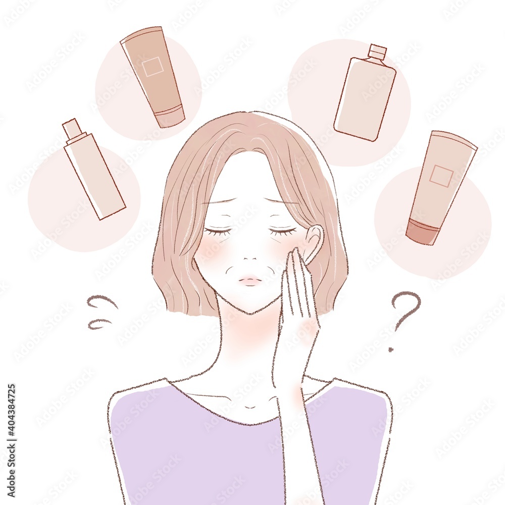 スキンケア 中年 女性 メーカー 迷う Stock イラスト Adobe Stock