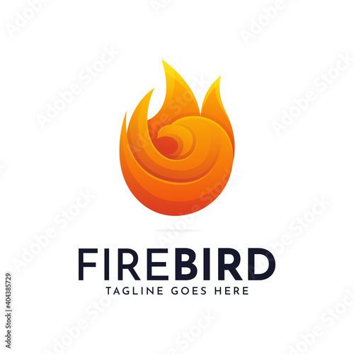Burning fire bird logo template