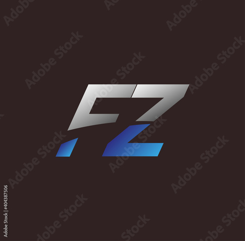 initial letter logo FZ colored white and blue, Vector logo design template elements for your business or company identity photo