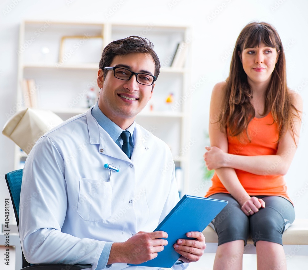 Doctor neurologist examining female patient Doctor neurologist examining female patient