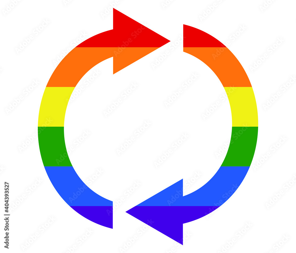 double arrow LGBT flag. gay, lesbian, bisexual and transgender icon vector