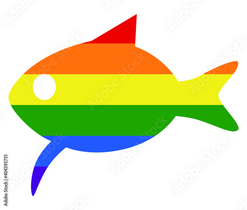 fish LGBT flag. gay, lesbian, bisexual and transgender icon vector