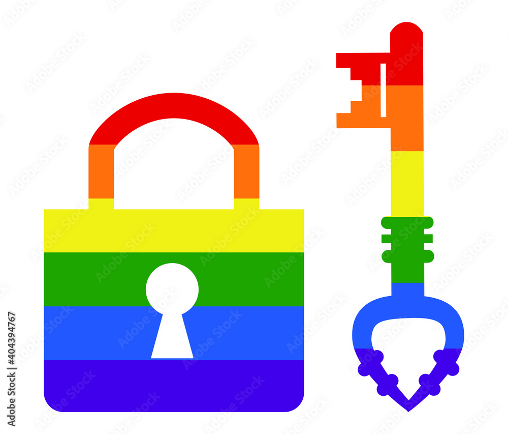 padlock LGBT flag. gay, lesbian, bisexual and transgender icon vector padlock LGBT flag. gay, lesbian, bisexual and transgender icon vector