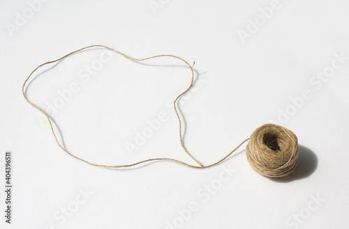 string, Jute Ropes isolated on white background. Speech bubble shape.