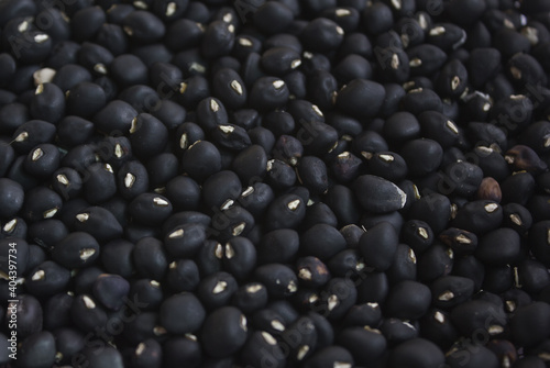 close up black bean texture background .