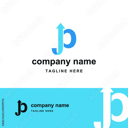 initial letter p with upward arrow for finance, development, success, training business logo concept