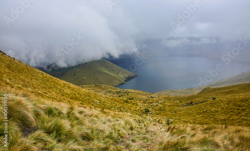 Beautiful view of the beautiful Lagunas de Mojanda from the Fuya Fuya trail, Otavalo, Ecuador photo