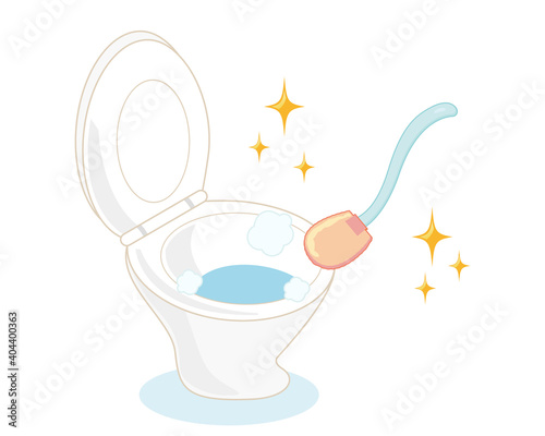 水洗トイレのベクターイラスト　便器　掃除　