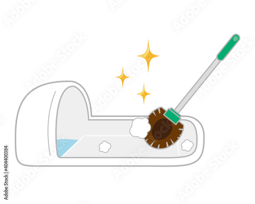 水洗トイレのベクターイラスト　便器　掃除　