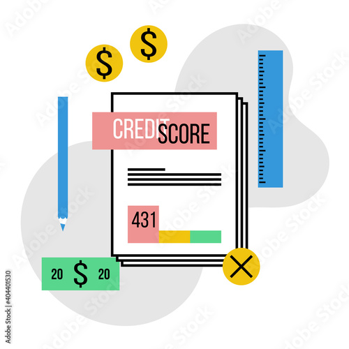 credit score report with poor value