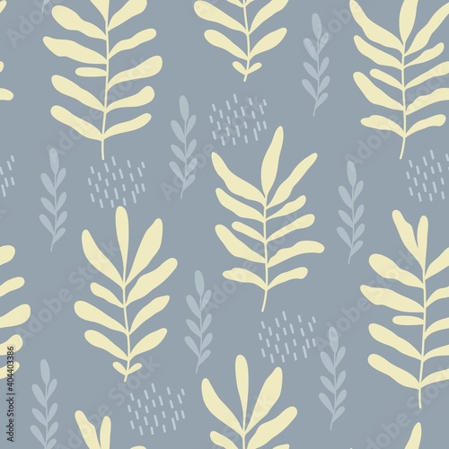 Seamless plant pattern  botany  fern branches  ideal for drawing on fabric or decor