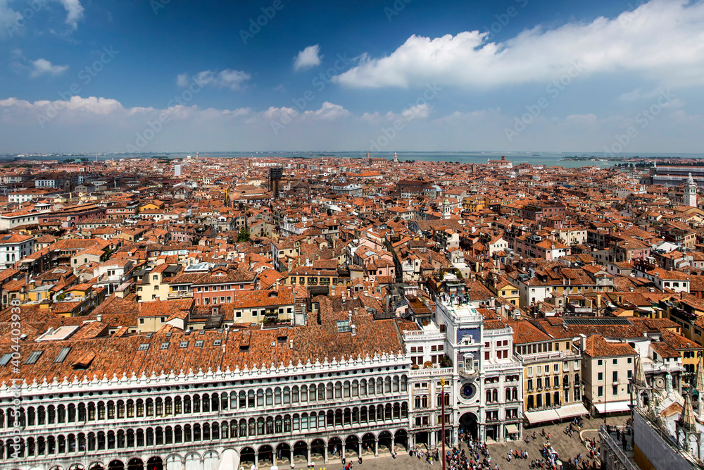 View of Venice from the observation deck of the bell tower of St. Mark
