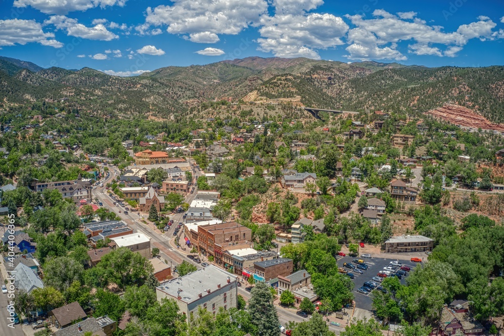 Aerial View of Downtown Manitou Springs