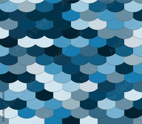 The Stained Glass Style Patterns, Fish Scales Fabric Patterns, Blue Patterns