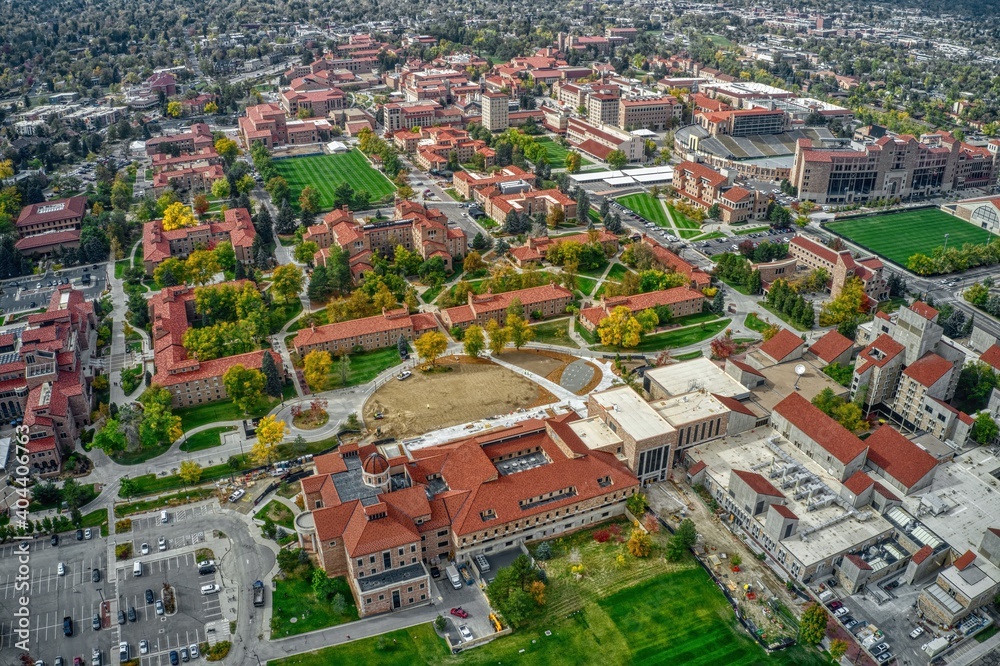 Aerial View of the University of Colorado in Boulder