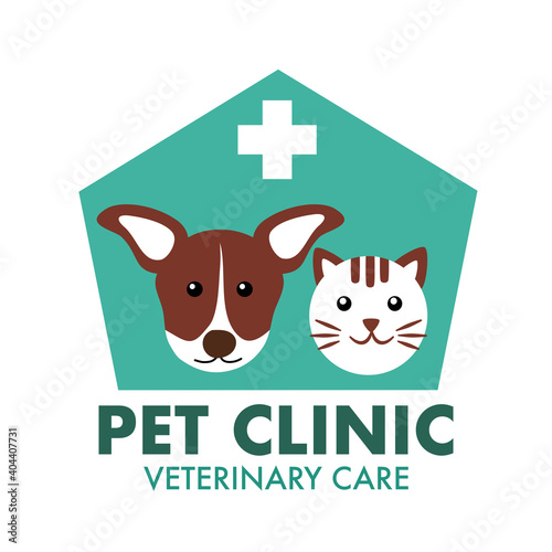 Pet clinic, veterinary care, vet clinic, pet hospital for animals concept vector illustration. dog and cat in flat design.
