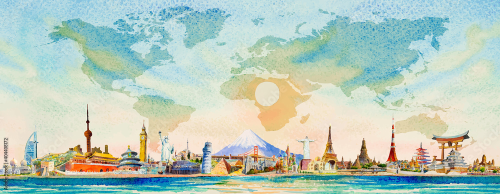 Φωτογραφία Travel around the world to asia, europe, america