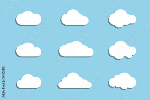 set of clouds icon vector illustrations