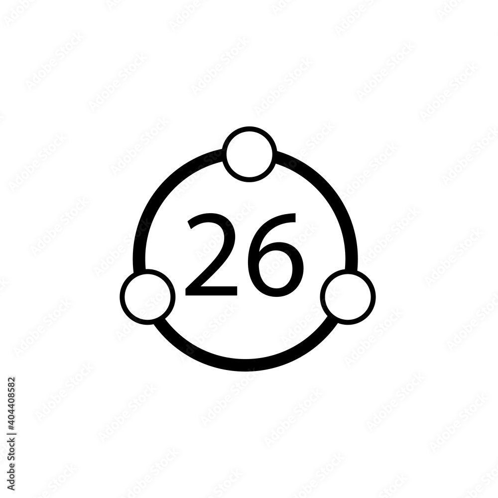Circle and circles and number twenty six inside sign eps ten Circle and circles and number twenty six inside sign eps ten