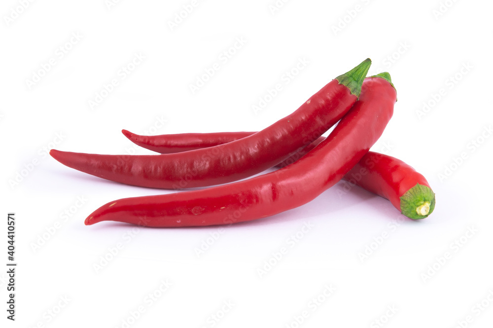Hot chili pepper isolated on white background.