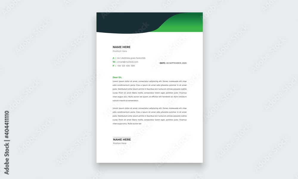Simple Vector Letter Head Template vector illustration . Simple Vector Letter Head Template vector illustration .