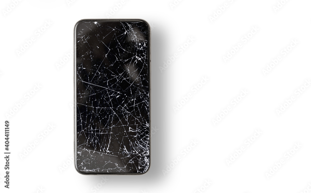 Photography Black broken touch screen phone