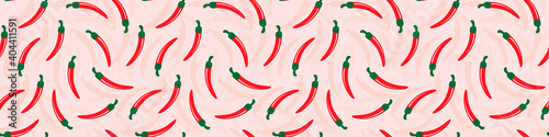 chili pepper seamless pattern.web banner chilli pepper.Red Cayenne Chili Pepper Seamless.Abstract  pattern stylized chilli pepper.design for cover,paper,wrapping paper,fabric,for packages of ketchup.